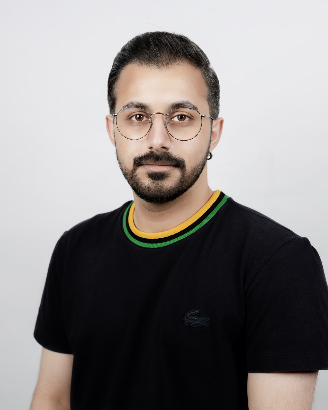Studio portrait against a light background